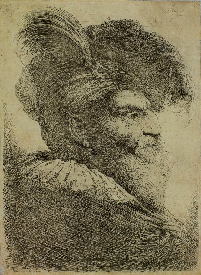 Giovanni Benedetto Castiglione - Grandes cabeças com toucadas a oriental 2