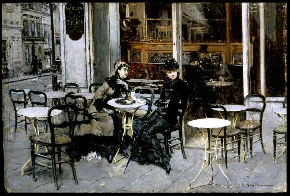 Giovanni Boldini - Conversation at the Cafe