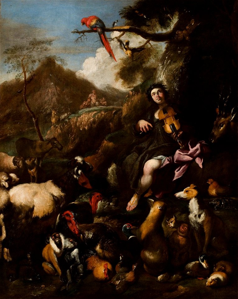 Giovanni Benedetto Castiglione - Orpheus singing to the animals - S-2004-58 - Finnish National Gallery
