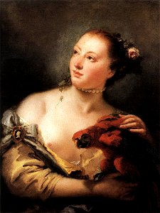 Giovanni Battista Tiepolo - Woman with a Parrot - WGA22361