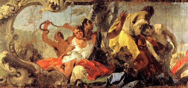 Giovanni Battista Tiepolo - The Scourge of the Serpents (detail) - WGA22263