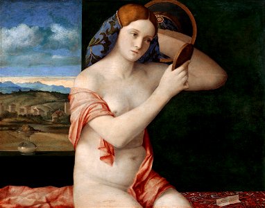 Giovanni Bellini - Giovane donna nuda allo specchioFXD. Free illustration for personal and commercial use.