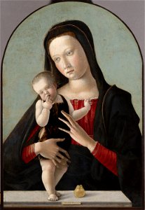 Giovanni Bellini - Madonna e Bambino - Philadelphia. Free illustration for personal and commercial use.