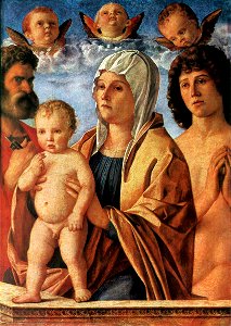Giovanni Bellini - Madonna with Child and Sts Peter and Sebastian - WGA1695