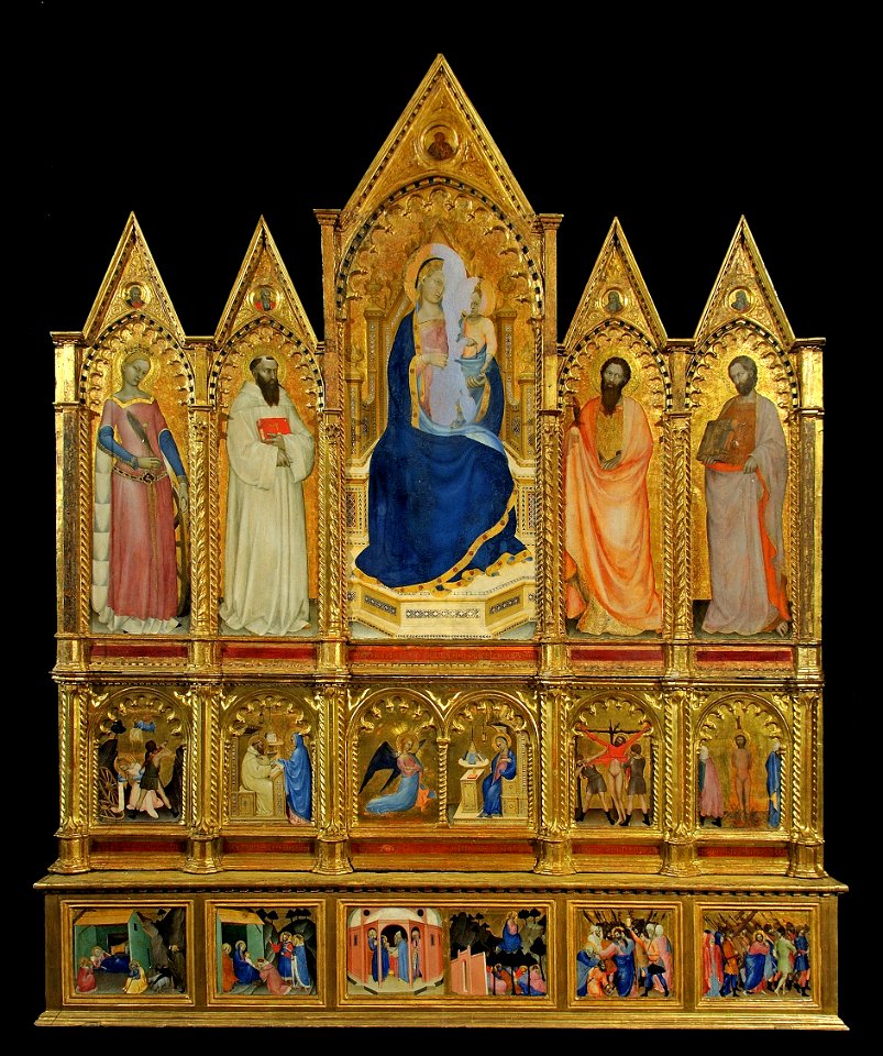 Giovanni da milano, Polyptych with Madonna and Saints, prato