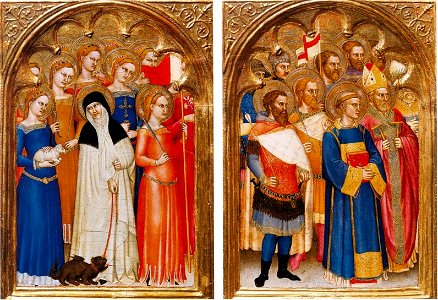 Giovanni da Milano. Choir of Virgins, Choir of Martyrs. Ognissanti Polyptych