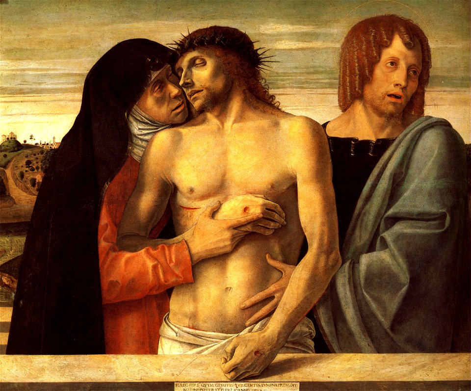 Giovanni Bellini - Dead Christ Supported by the Madonna and St John (Pietà) - WGA1632