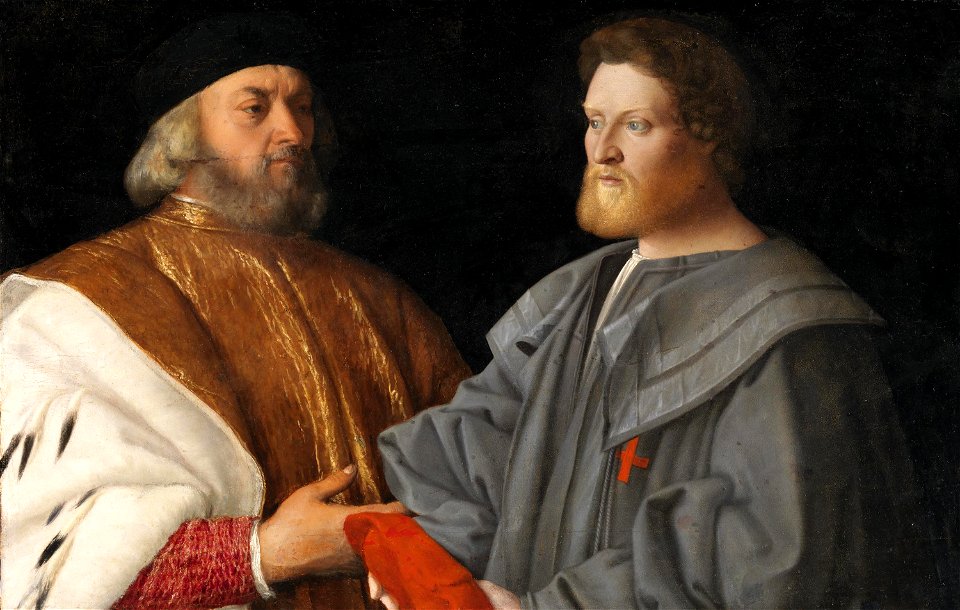 Giovanni Bellini - Vincenzo Catena - Ritratto di due nobili veneziani - National Gallery of Ireland