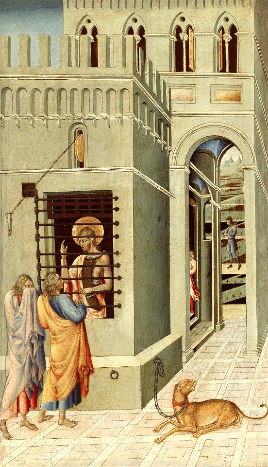 Giovanni di Paolo - Saint John the Baptist in Prison Visited by Two Disciples - 1933.1012 - Art Institute of Chicago
