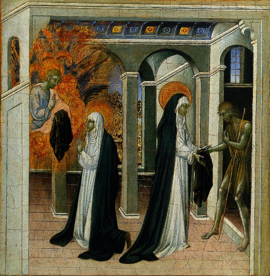 Giovanni di Paolo - Santa Caterina da Siena e il mendicante