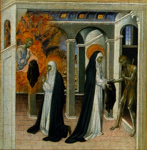 Giovanni di Paolo - Santa Caterina da Siena e il mendicante