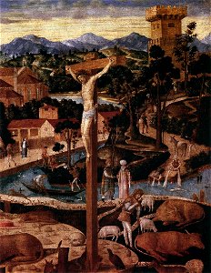 Giovanni di Niccolò Mansueti - St Jerome in the Desert (detail) - WGA13941. Free illustration for personal and commercial use.