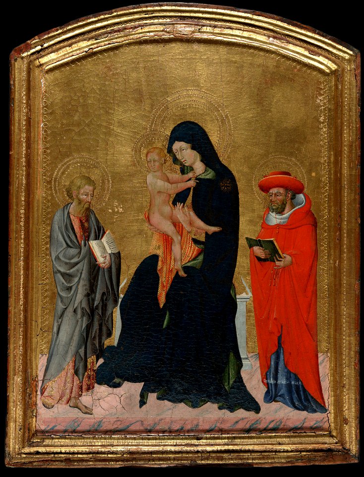 Giovanni di Paolo - Virgin and Child with Saints Jerome and Bartholomew - 1943.255 - Yale University Art Gallery