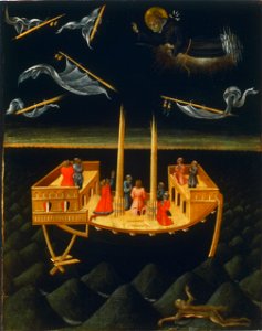 Giovanni di Paolo (Giovanni di Paolo di Grazia) - Saint Nicholas of Tolentino Saving a Shipwreck - Google Art Project