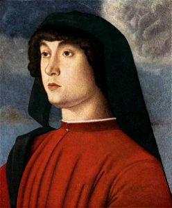 Giovanni Bellini - Portrait of a Young Man in Red - WGA01703. Free illustration for personal and commercial use.