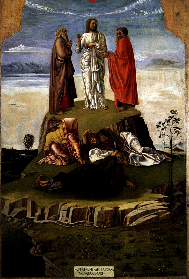 Giovanni Bellini - Trasfigurazione di Cristo (Venezia). Free illustration for personal and commercial use.