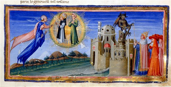 Giovanni di paolo, paradiso 16 cunizza da romano