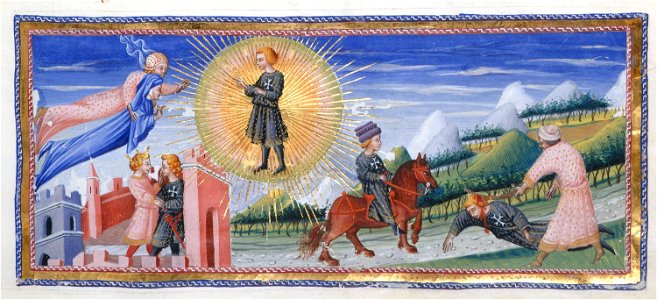 Giovanni di paolo, paradiso 28 dante e cacciaguida