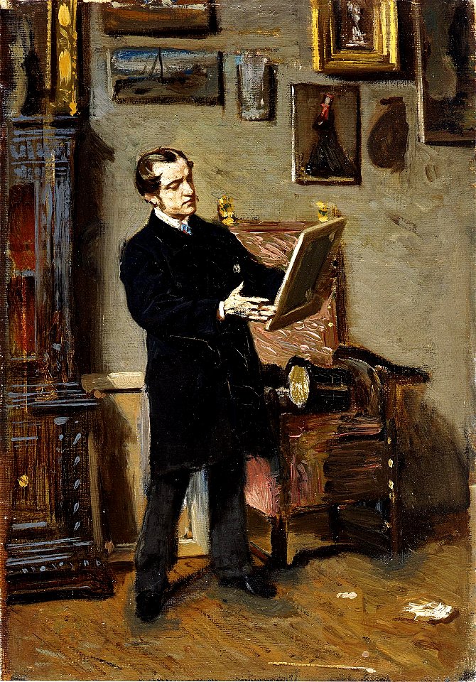 Giovanni Boldini, 1865 - Self-portrait while looking at a painting