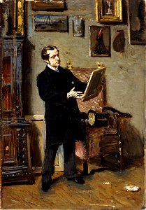 Giovanni Boldini, 1865 - Self-portrait while looking at a painting