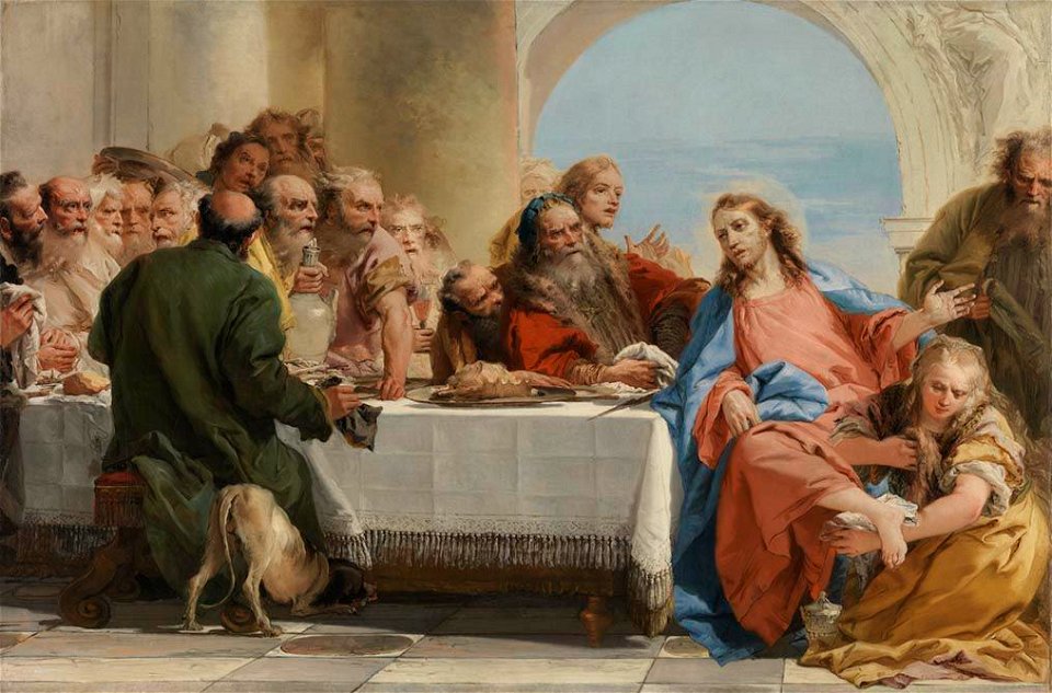 Giovanni Domenico Tiepolo - Christus und Magdalena im Hause des Pharisäers Simon - 1162 - Bavarian State Painting Collections
