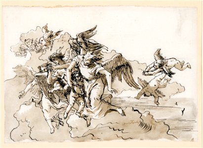 Giovanni Domenico Tiepolo - Flying Angels and Putti - Google Art Project