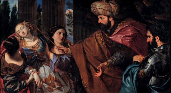 Giovanni Bonati - Esther before Ahasuerus - Google Art Project. Free illustration for personal and commercial use.
