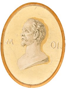 Giovanni Domenico Tiepolo A Trompe l'oeil Portrait Bust of a Bearded Man In Profile