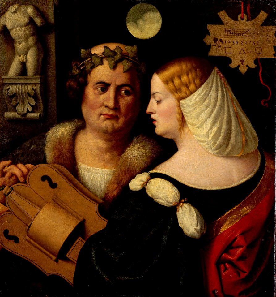 Giovanni Busi, gen. Cariani (^) - Drehleierspielender Dichter und junge Frau - GG 3052 - Kunsthistorisches Museum