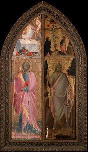 Giovanni dal Ponte - Saint James Major and Resurrection, Saint John the Baptist and Crucifixion - 1959.15.7a,b - Yale University Art Gallery