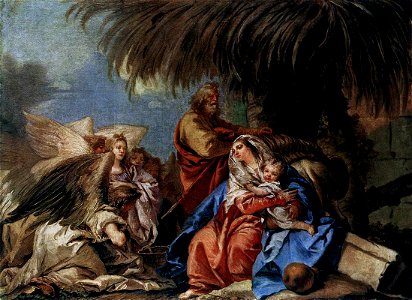 Giovanni Domenico Tiepolo - The Rest on the Flight to Egypt - WGA22374. Free illustration for personal and commercial use.