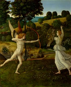 Combat-love-chastity-gherardo-di-giovanni-del-fora-1475-1500. Free illustration for personal and commercial use.