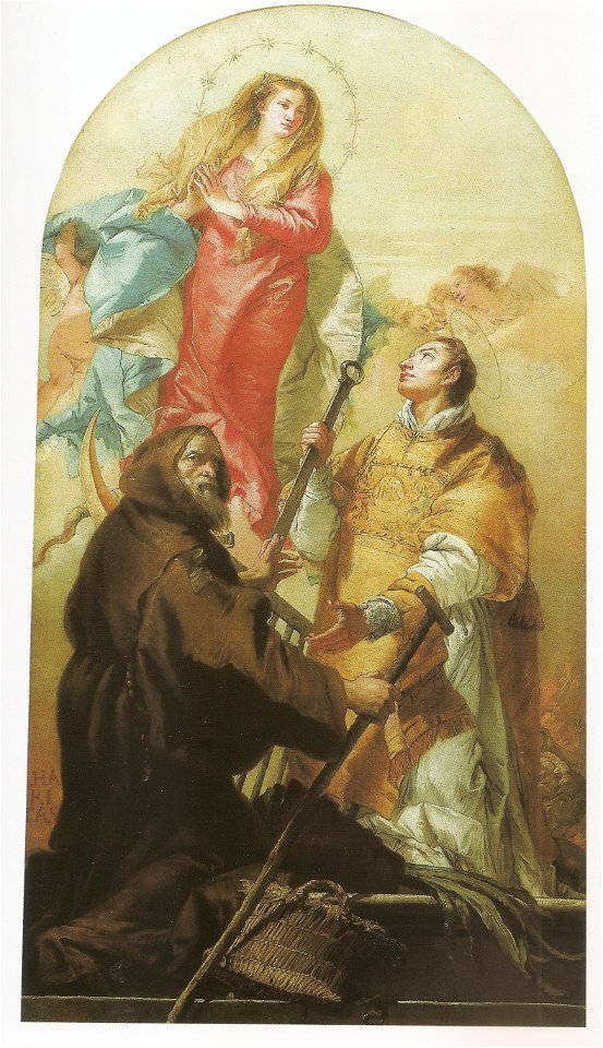 Giovanni Domenico Tiepolo, La Vierge en gloire avec saint Laurent et saint François de Paule