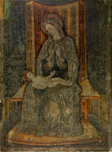Giovanni di Francia - The Virgin and Child Enthroned - P12w20 - Isabella Stewart Gardner Museum. Free illustration for personal and commercial use.