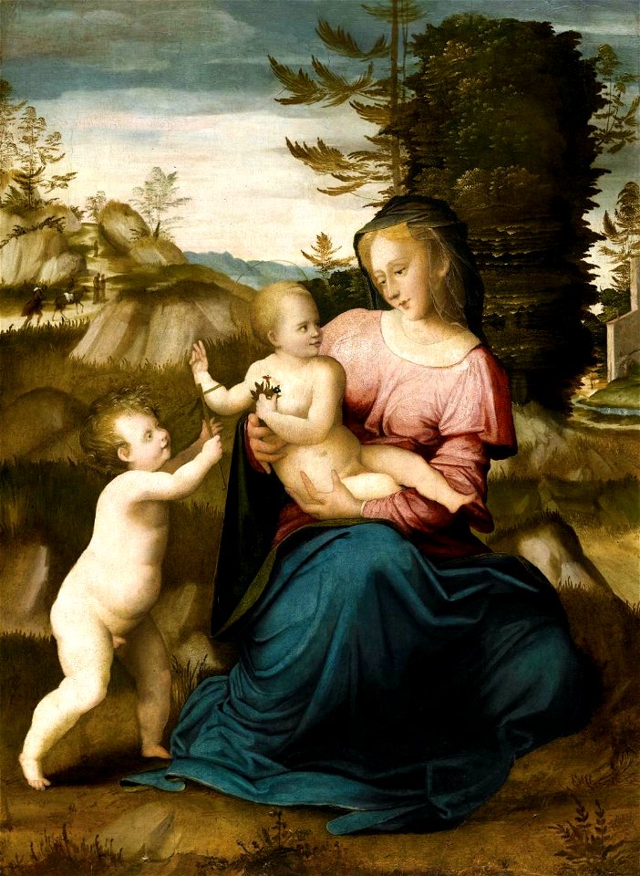 Giovanni di Lorenzo Larciani - Madonna con Bambino e san Giovannino - Collezione privata