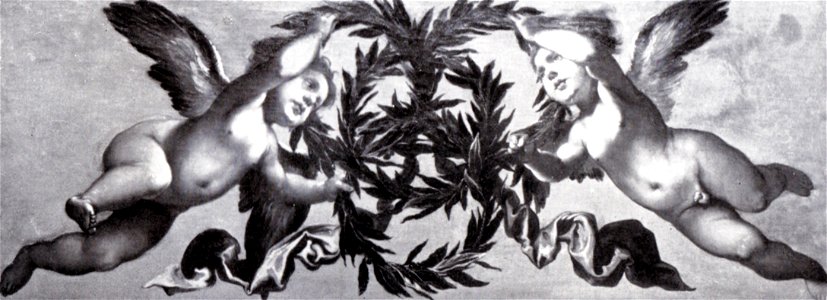 Giovanni da san giovanni, Due angeli che intrecciano corone