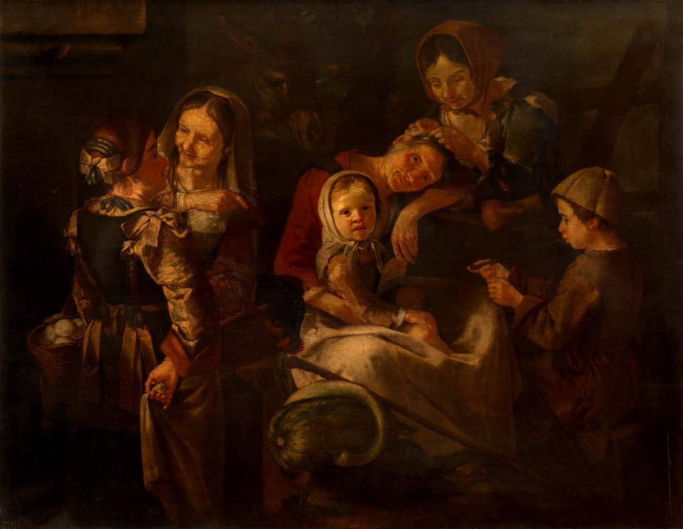 Giovanni Francesco Cipper (b. c. 1670 active 1705-36) - Peasant Women and Children - RCIN 402535 - Royal Collection