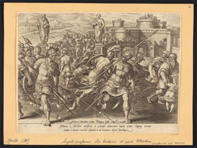 Giovanni De Medici Surrounded at Rome 1578 print by Stradanus, S.I 54377, Prints Department, Royal Library of Belgium