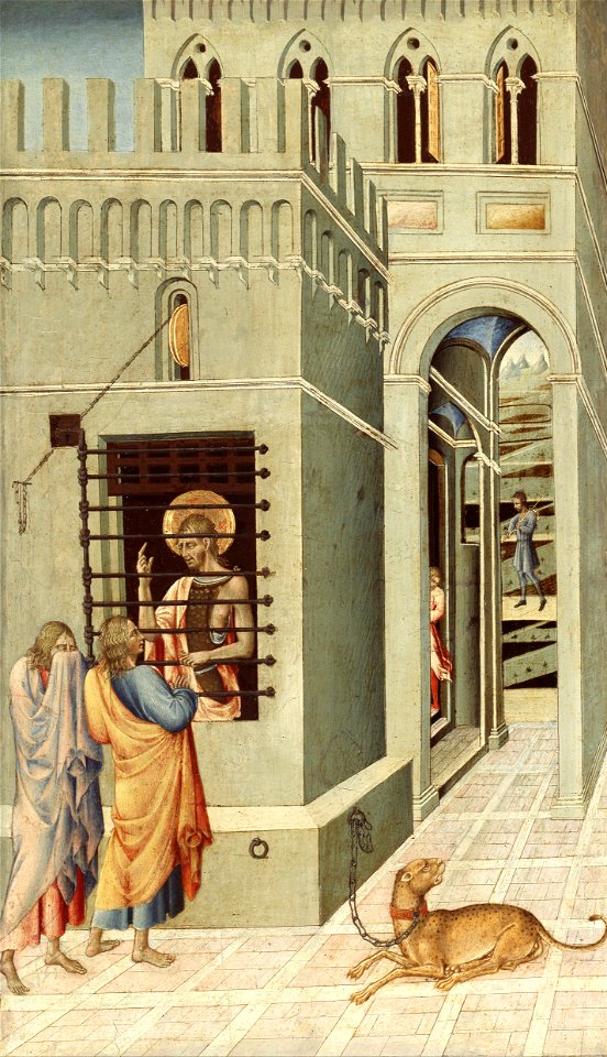 Giovanni di Paolo - Saint John the Baptist in Prison Visited by Two Disciples - Google Art Project