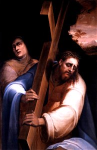 Giovanni de' Vecchi - Carrying the Cross - WGA24330. Free illustration for personal and commercial use.