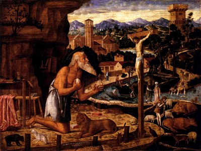 Giovanni di Niccolò Mansueti - St Jerome in the Desert - WGA13940. Free illustration for personal and commercial use.