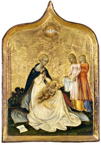 Giovanni di Paolo - The Virgin of Humility (Museo Thyssen-Bornemisza, Madrid, INV. Nr. 161 (1933.9)). Free illustration for personal and commercial use.