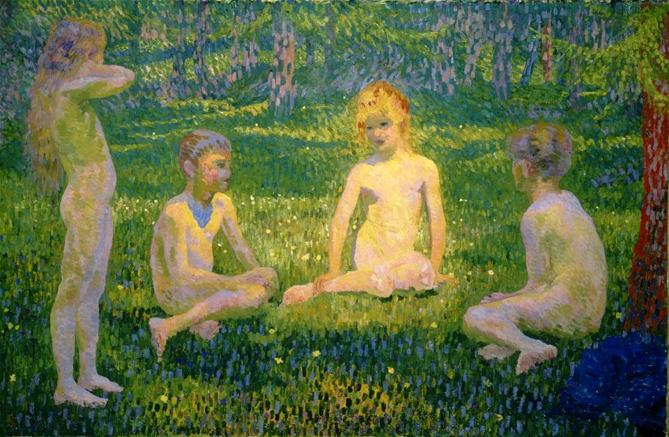 Giovanni Giacometti - Bambini nel bosco