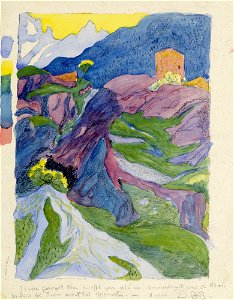 Giovanni Giacometti Der Turm bei Nossa Donna in Promontogno im Bergell