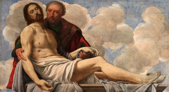 Giovanni Girolamo Savoldo - Christ with Joseph of Arimathea - 1952.512 - Cleveland Museum of Art. Free illustration for personal and commercial use.