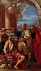 Giovanni Ghisolfi Bozzetto für Sta Maria della Vittoria Milano 1 Petrus heilt einen Lahmen