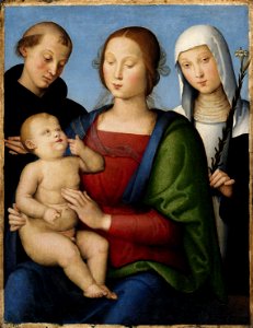 Giovanni di Pietro da Pisa - La Vergine e il Bambino con i Santi Nicola e Caterina