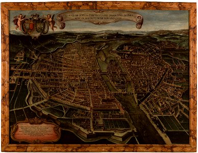 Giovanni Maria Tamburini, Le plan de la ville, cité, université fauxbourg de Paris, 1632-1641 - Paris Musées (with frame)