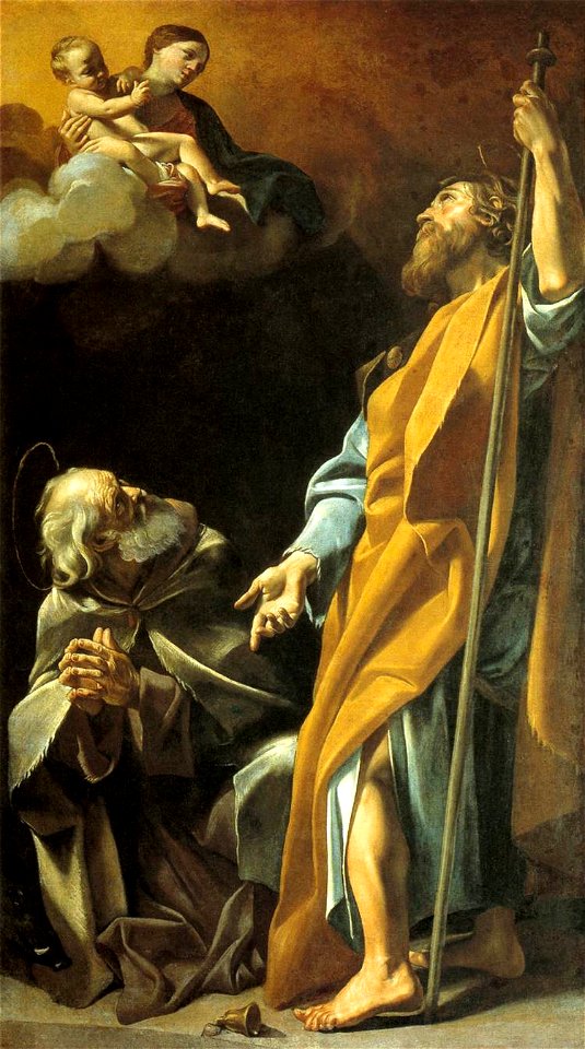 Giovanni Lanfranco - Madonna and Child with Sts Anthony Abbot and James the Greater - WGA12452