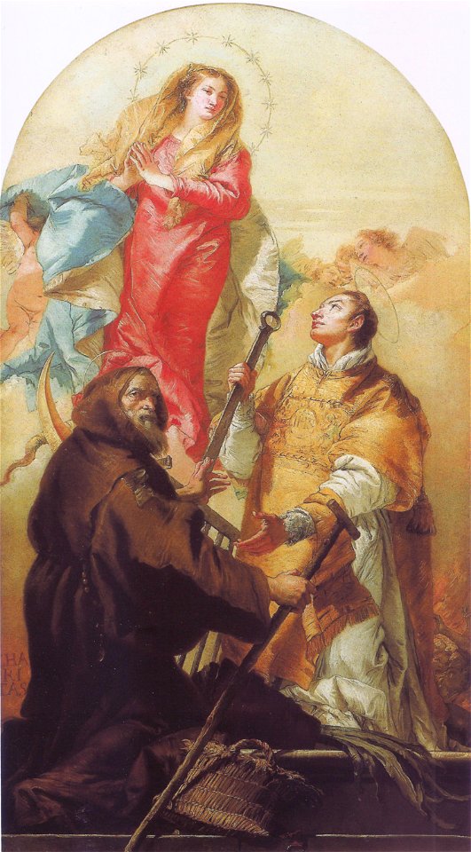 Giovanni Domenico Tiepolo La Vierge en gloire avec saint Laurent et saint François de Paule